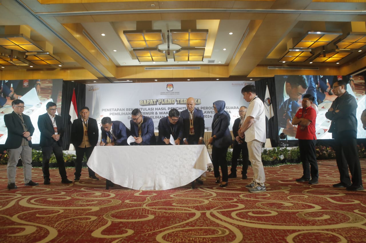 KPU Sulut Tetapkan Rekapitulasi Hasil Perhitungan Suara Pilgub 2024