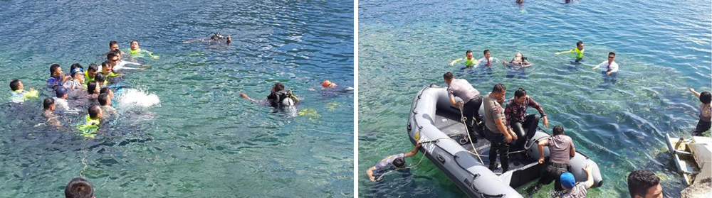 Polres Sangihe Kampanye �Narkoba No� di Bawah Laut