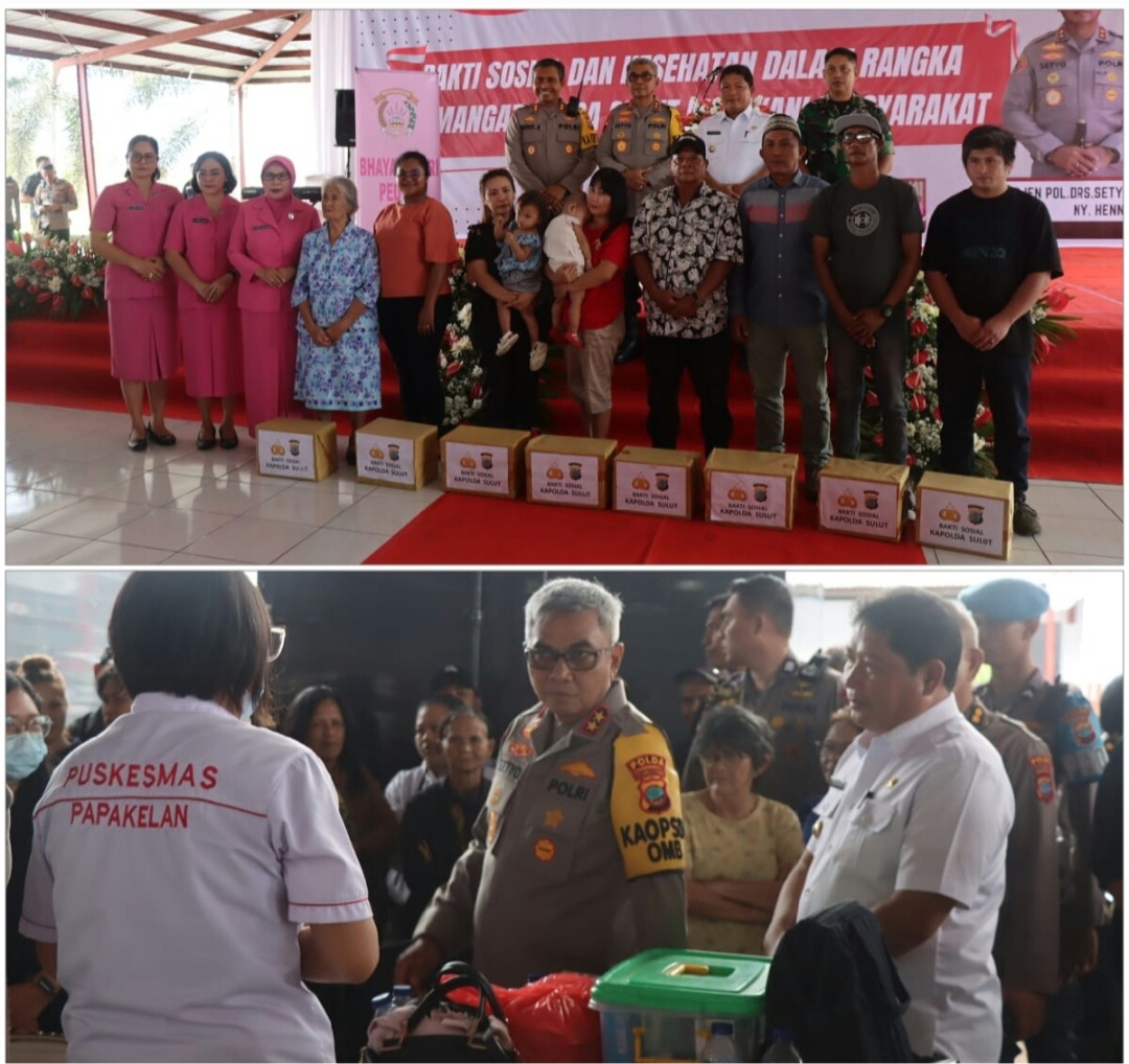 Polda Sulut Gelar Bakti Sosial dan Kesehatan di Benteng Moraya Tondano