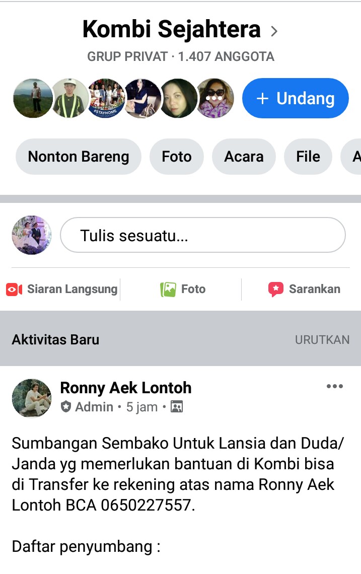 Bantu Masyarakat Terdampak Covid-19, Yayasan Kombi Sejahtera Galang Dana 