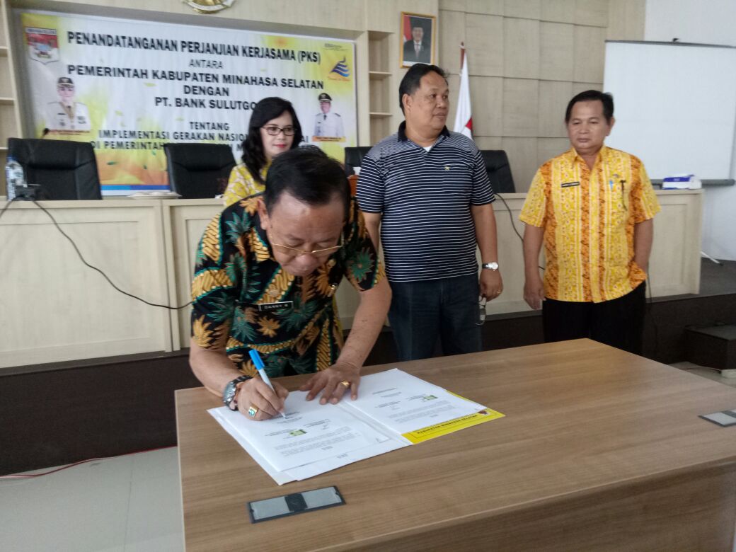 Pemda Minsel Tandatangani Kerjasama Dengan Bank Sulutgo Cabang Amurang