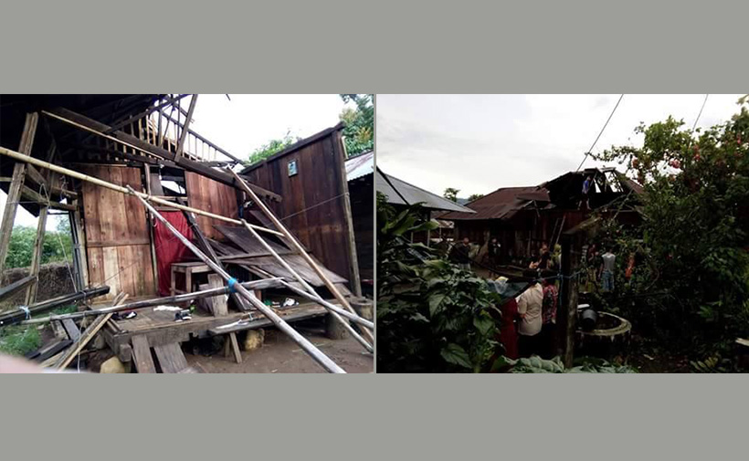 17 Agustus Desa Poopo 'Diserang' Puting Beliung, Puluhan Rumah Rusak