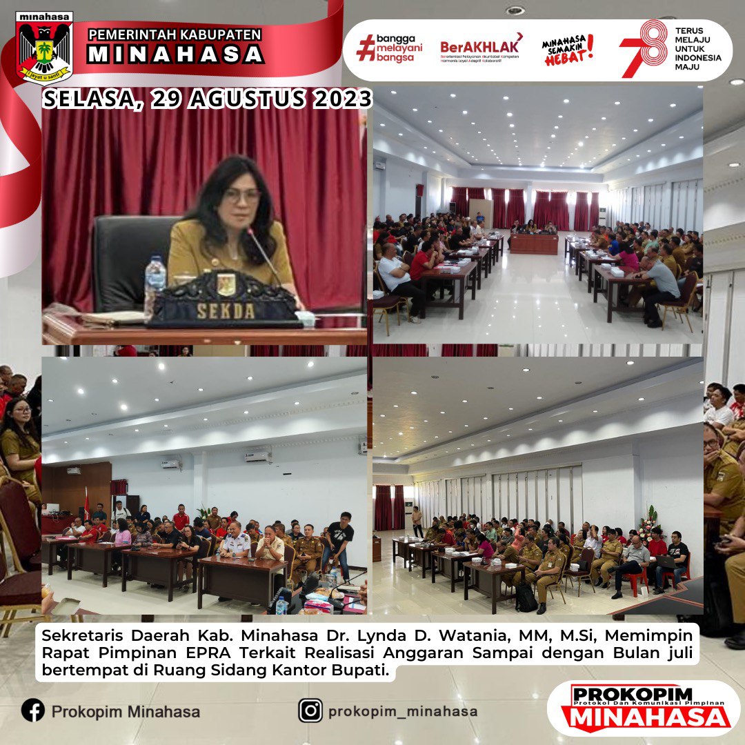 Dihadiri OPD, Sekda Lynda Watania Pimpin Rapat Evaluasi Pengawasan Realisasi Anggaran