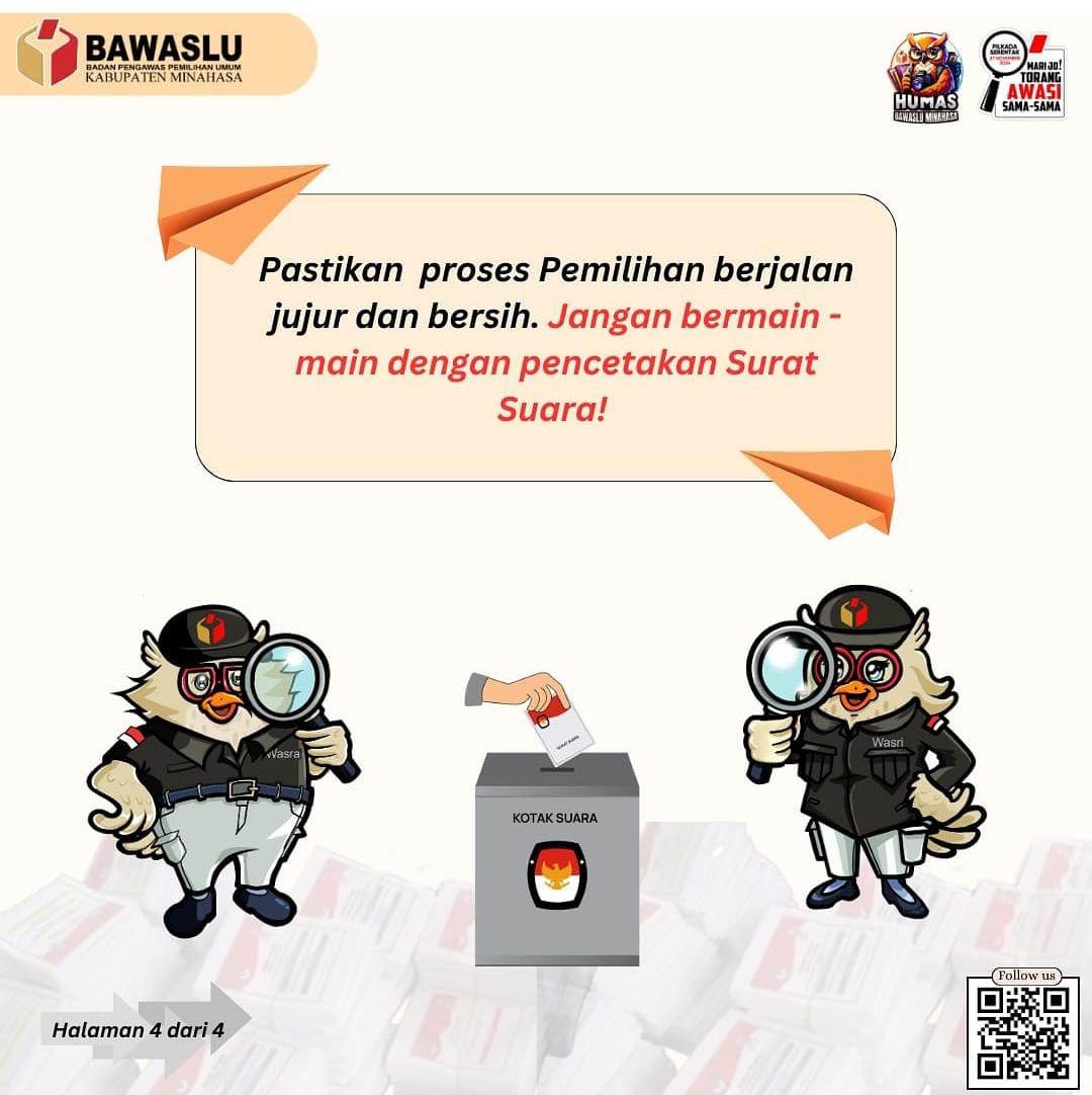 Bawaslu Minahasa: Mengubah Jumlah Suara Yang Dicetak Bisa Kena Pidana