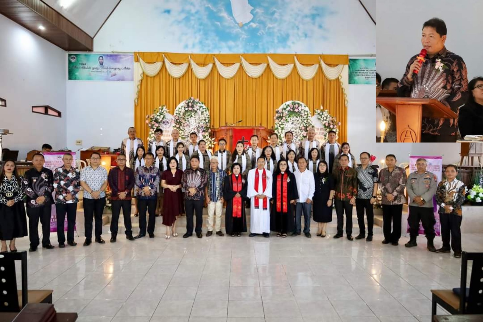 Penjabat Bupati Jemmy Kumendong Bersama Istri Hadiri Ibadah Pelantikan Ketua BPMJ GMIM Eklesia Wengkol