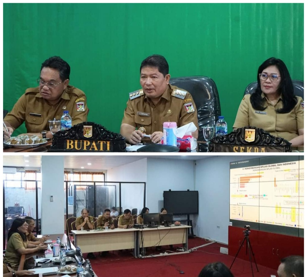 Lagi, Penjabat Bupati Jemmy Kumendong Ikuti Rakor Pengendalian Inflasi Secara Virtual