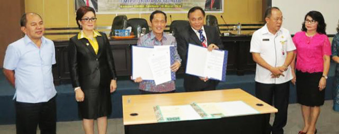 Sompotan Hadiri Penandatangan MoU Unima-ITB