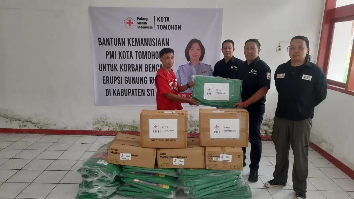 PMI Tomohon Kirim Bantuan ke Tagulandang