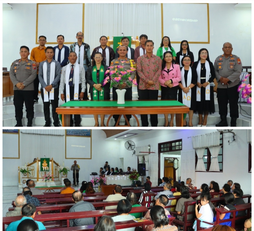 Kapolres AKBP Sophian Lakukan Minggu Kasih di GMIM Zaitun Talikuran Remboken