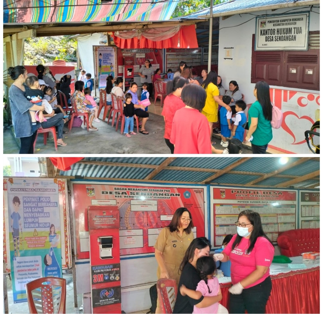 Bekerjasama Puskesmas Remboken, Pemdes Sendangan Gelar PIN Polio