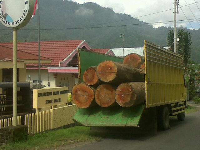 Polsek Modayag Sita Satu Truck Kayu Ilegal
