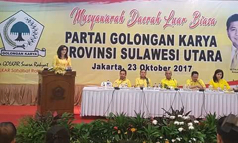 Terpilih Secara Aklamasi, CEP Ketua DPD Golkar Sulut