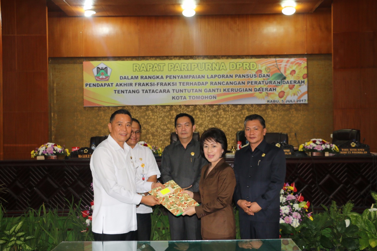 Ranperda TGR Tomohon Disetujui Semua Fraksi DPRD