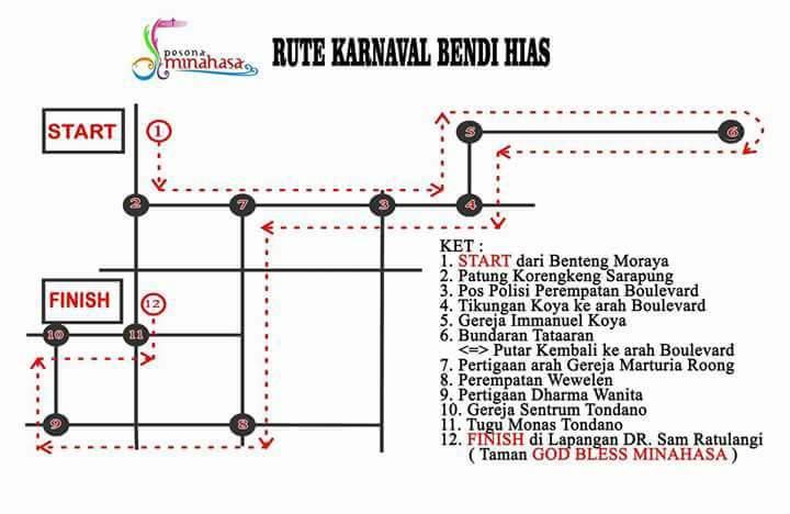 Inilah Rute Parade Bendi Hias di Tondano