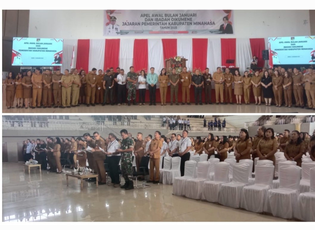 Apel Perdana Awal Tahun 2025, Begini Disampaikan Pj Bupati Kepada Jajaran Pemkab Minahasa