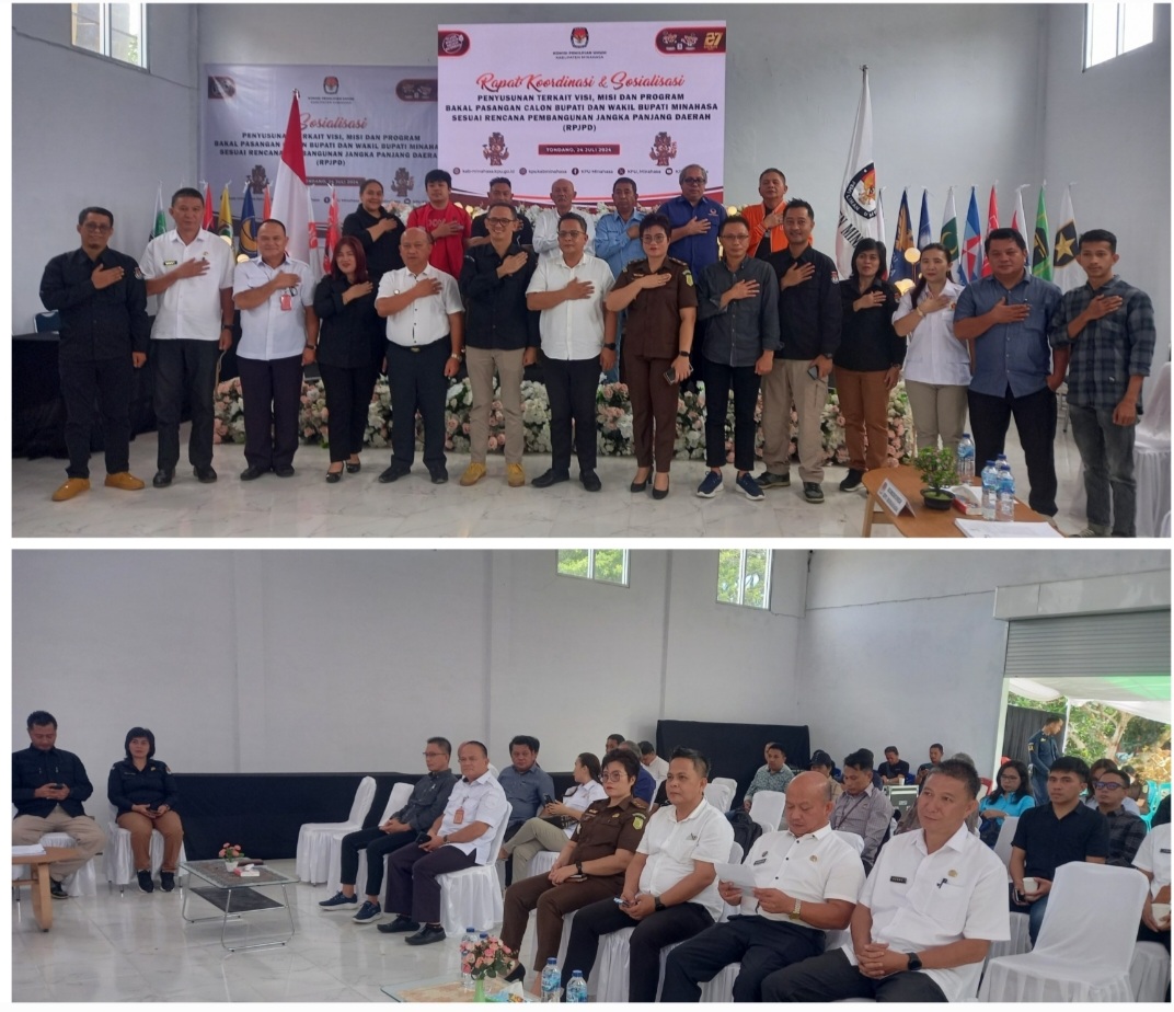 Undang Parpol, KPU Minahasa Gelar Rakor Penyusunan Visi Misi dan Program Paslon Bupati dan Wakil Bupati Minahasa
