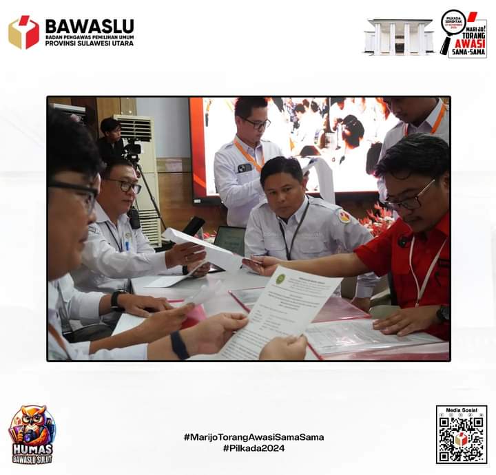 Selama 3 Hari Bawaslu Sulut Melakukan Pengawasan Pendaftaran Bakal Calon