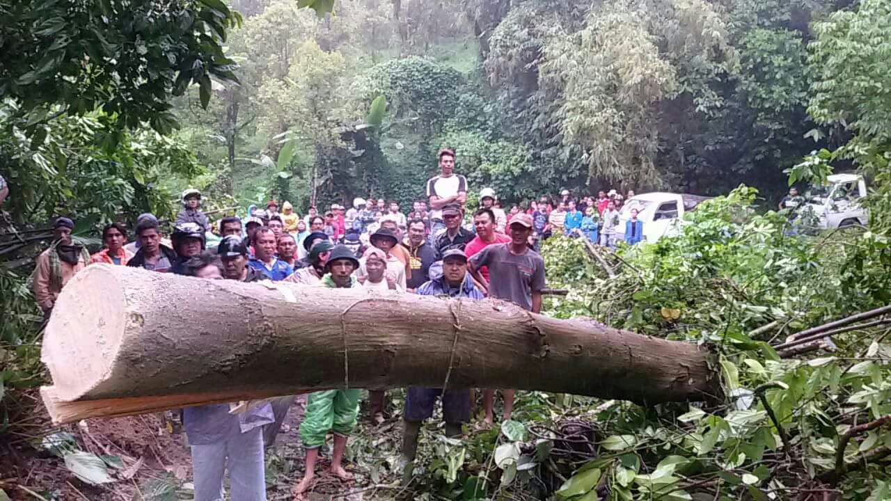 Material Longsor Di Jalan Penghubung Kecamatan Maesaan-Modoinding Belum Dibersihkan