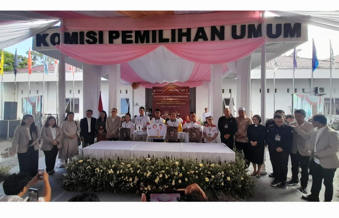 3 Paslon Bupati dan Wakil Bupati Minahasa Hadiri Pengundian Nomor Urut 