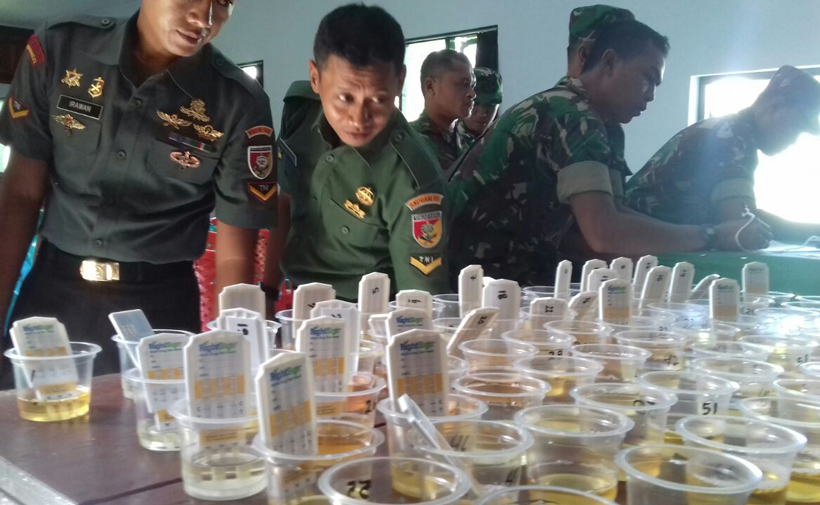 86 Anggota Kodim 1303 Bolmong Lakukan Tes Urine
