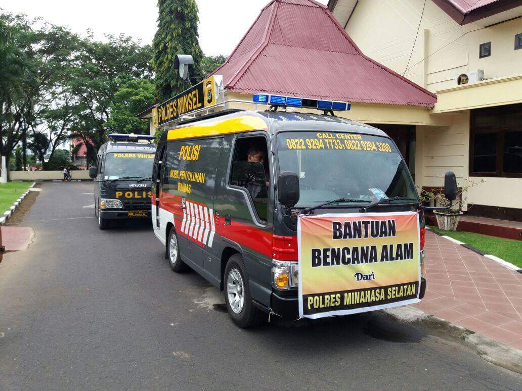 Polres Minsel Bantu Korban Bencana Alam di Bitung
