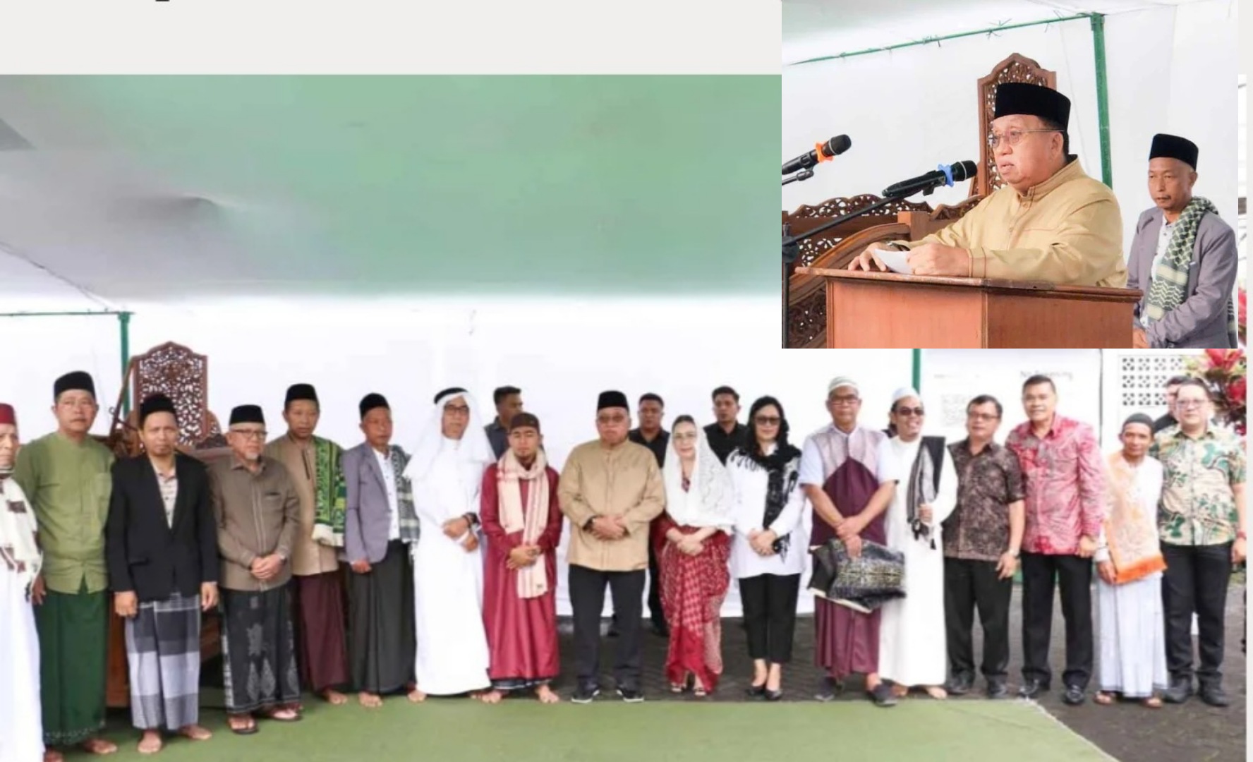 Bupati dan Wakil Bupati RD-VaSung Bersama Sekda Minahasa Hadiri Sholat Ied di Masjid Agung Kyai Modjo Tondano