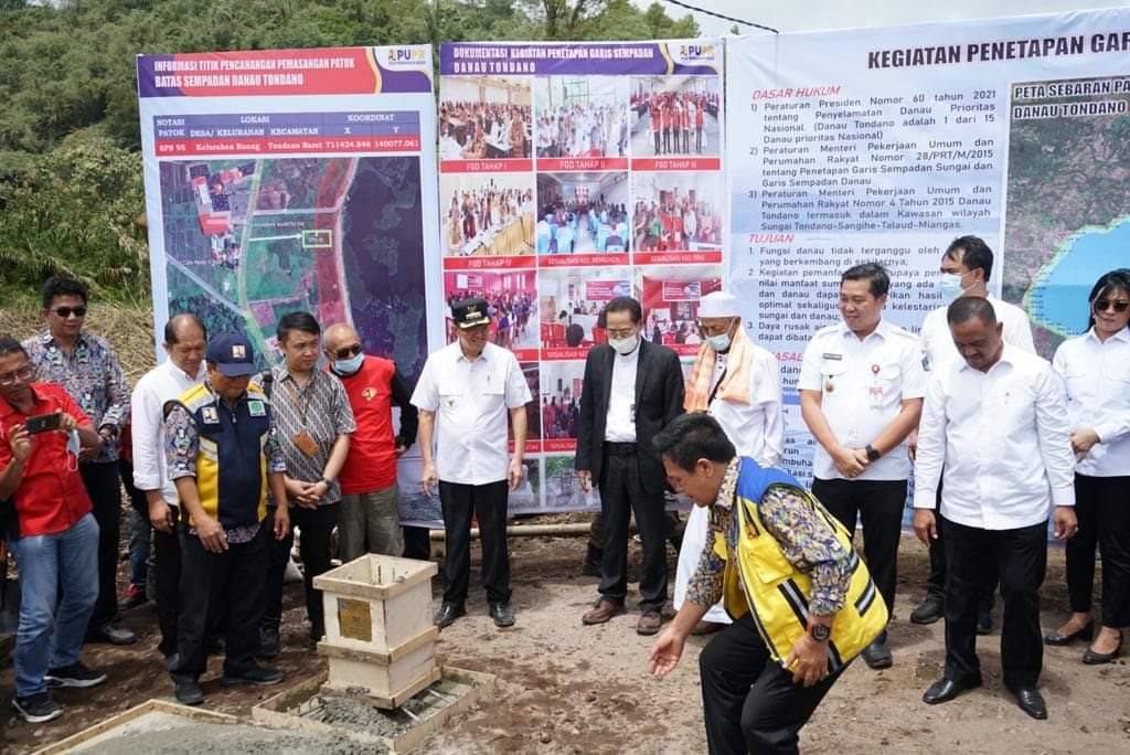Pencanangan Pemasangan Patok di Sepadan Danau Tondano Dihadiri KPK, Kementerian PUPR dan ATR/BPN 