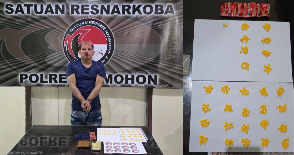 Ciduk Pengedar, Polres Tomohon Gagalkan Peredaran 253 Butir Narkoba