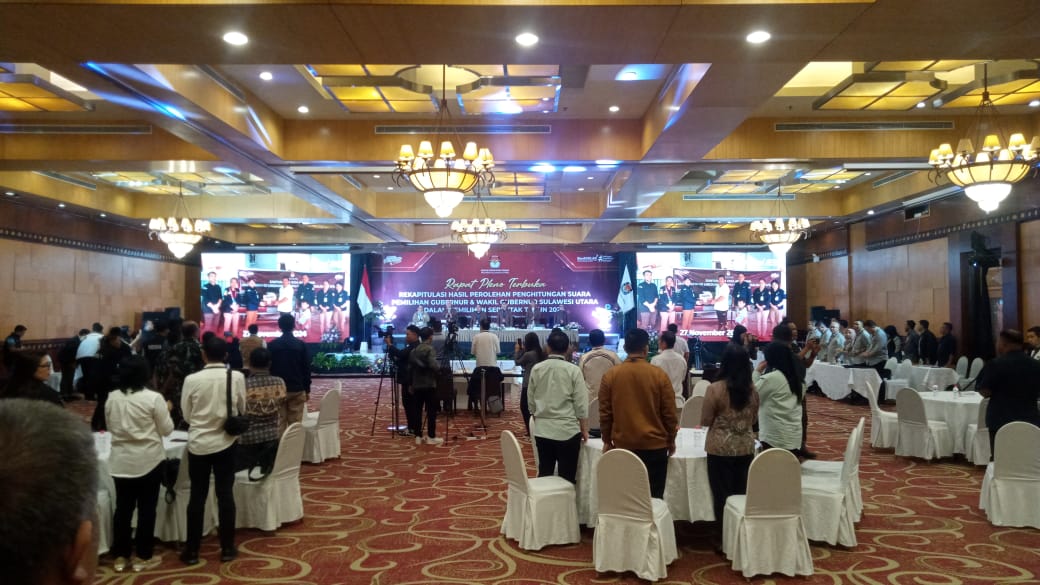Rapat Pleno Rekapitulasi Hasil Pilgub Sulut 2024 Digelar