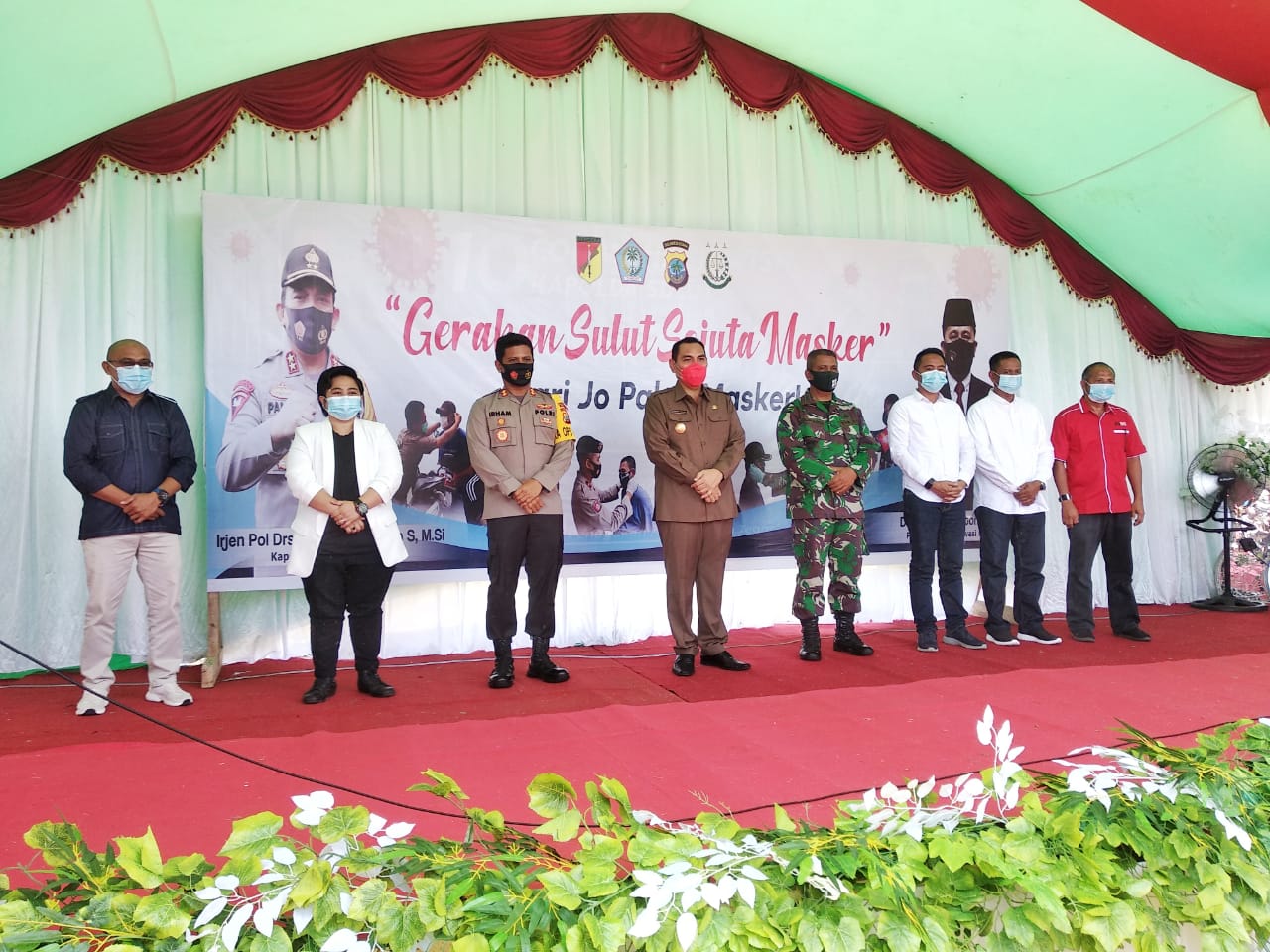 Canangkan Gerakan Sulut Sejuta Masker, Polres Boltim Bagikan Masker di 91 Titik