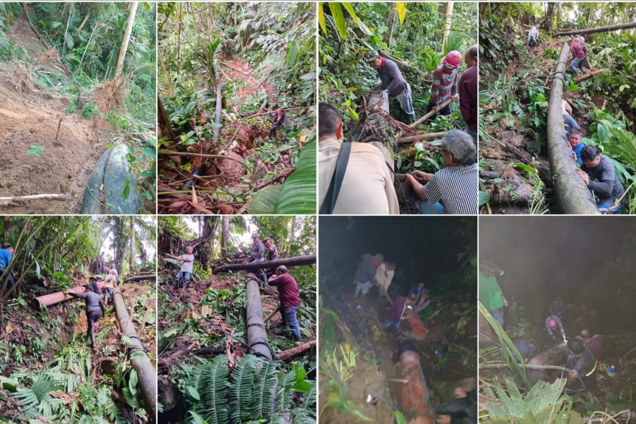 PDAM Tomohon Pastikan Perbaikan Pipa Akibat Longsor Cepat Selesai