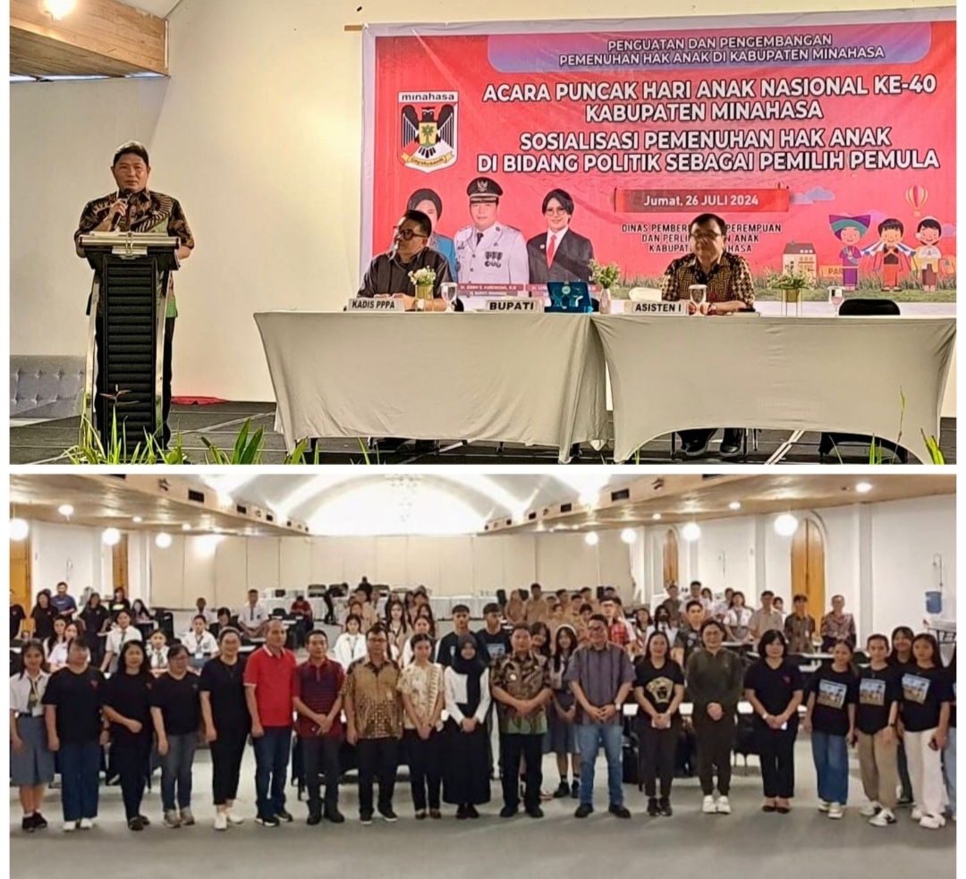 Dinas PPPA Minahasa Sosialisasikan Pemenuhan Anak Sebagai Pemilih Pemula, Ini Yang Disampaikan Pj Bupati Kumendong