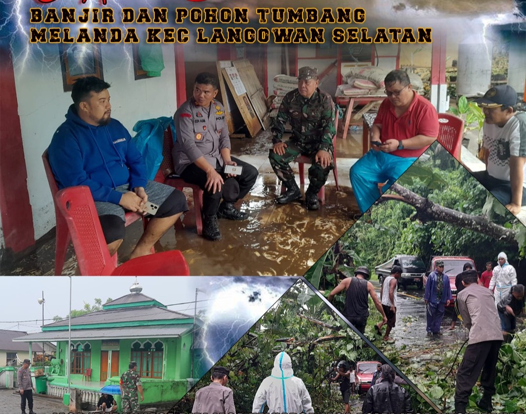 Curah Hujan Tinggi Disertai Angin Kencang, Wilayah Langowan Selatan Dilanda Banjir dan Pohon Tumbang