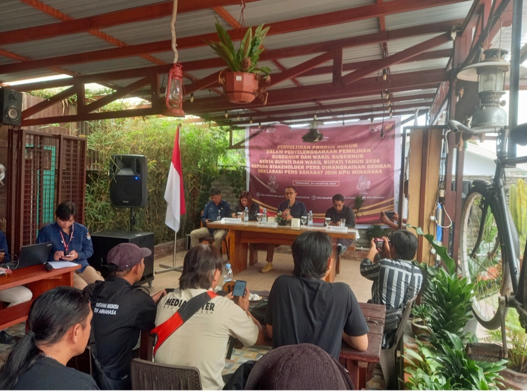 Jelang Pilkada 2024, KPU Minahasa Gelar Penyuluhan Produk Hukum dan Deklarasi Pers Sahabat JDIH 