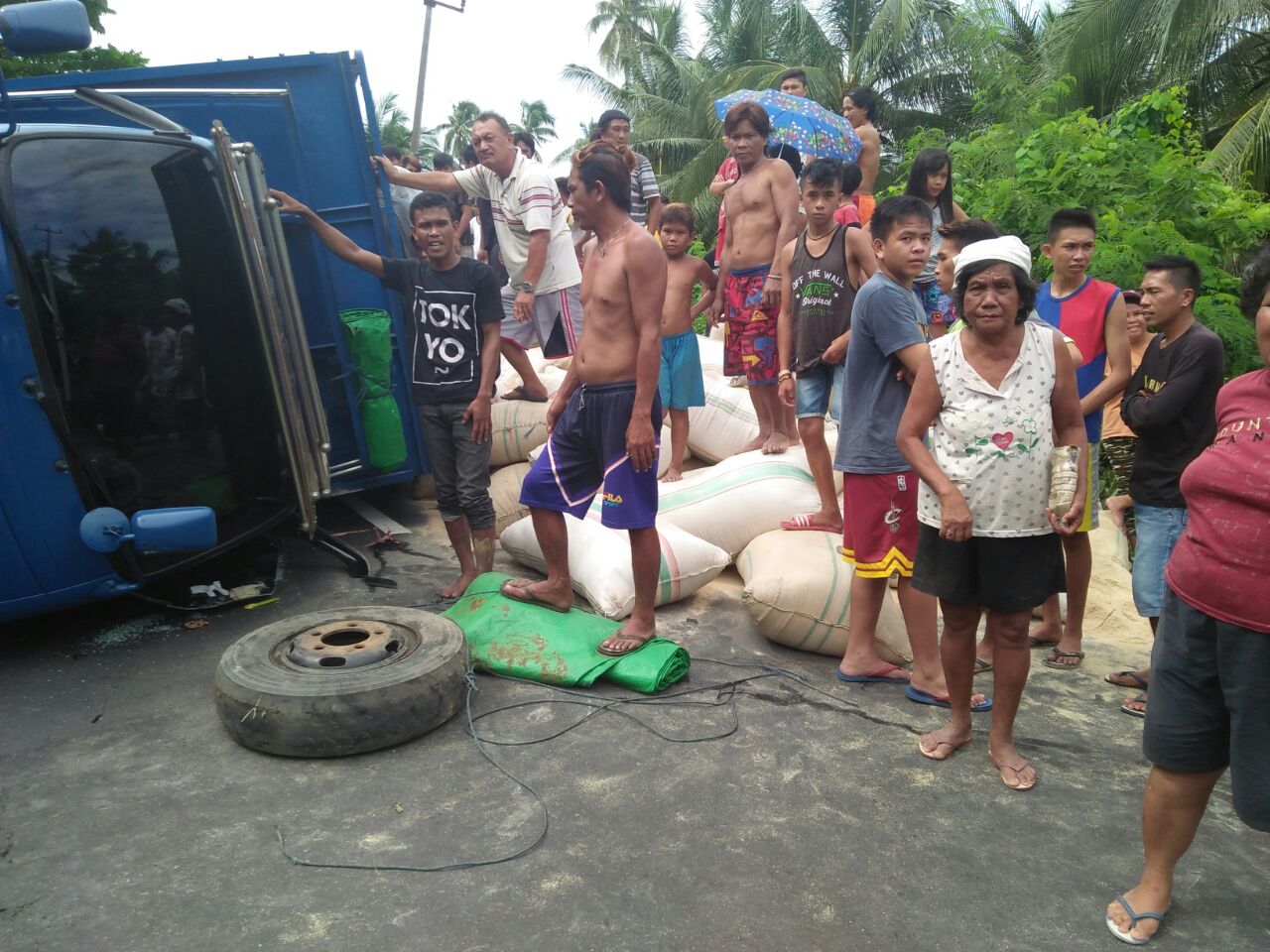 Sopir Mabuk, Truk Terbalik Di Jalan Trans Sulawesi Sapa Barat