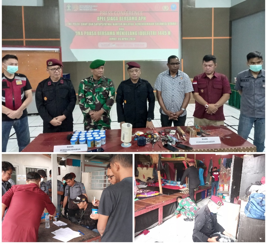 Perangi Narkoba, Lapas Tondano Gelar Penggeladahan dan Tes Urine Kepada Napi