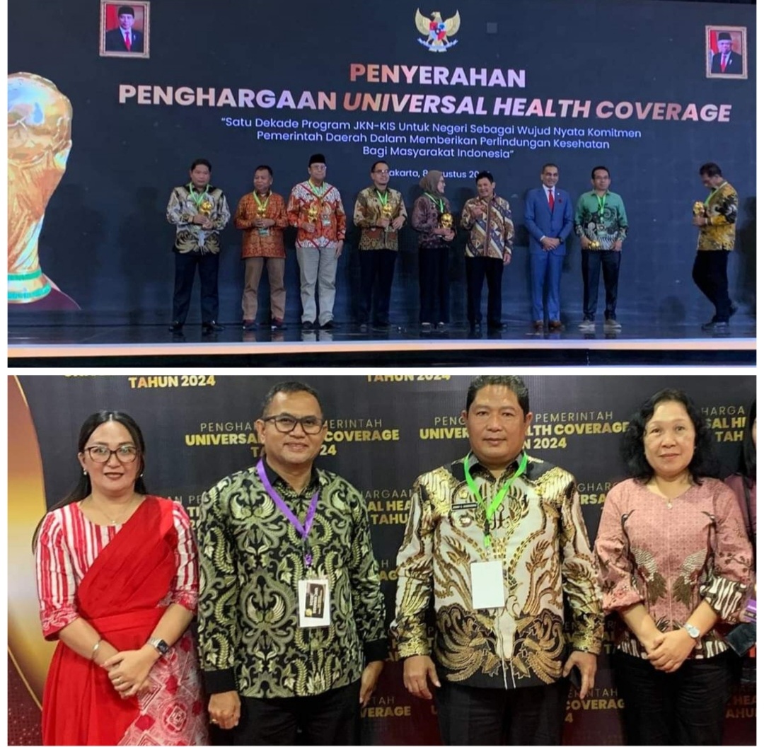 Penjabat Bupati Jemmy Kumendong Terima Penghargaan UHC Award 2024 dari Wapres Maruf Amin