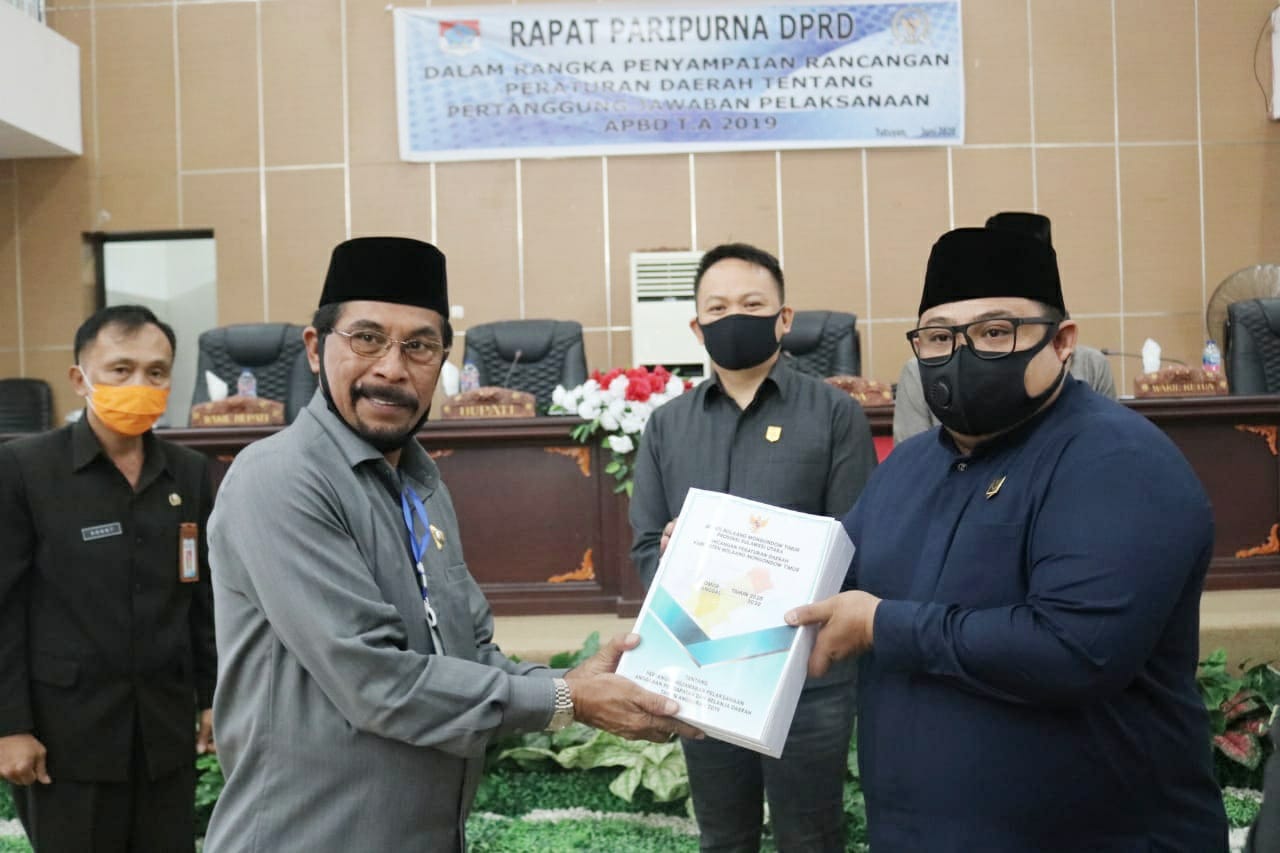 DPRD Boltim Lakukan Paripurna Ranperda Pertanggungjawaban APBD 2019