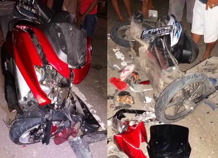 Begini Kondisi Sepeda Motor yang Saling Tabrak di Tutuyan