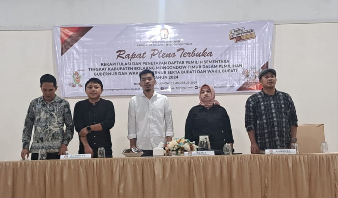 Gelar Rapat Pleno Terbuka, KPU Boltim Tetapkan DPS Untuk Pilkada 2024