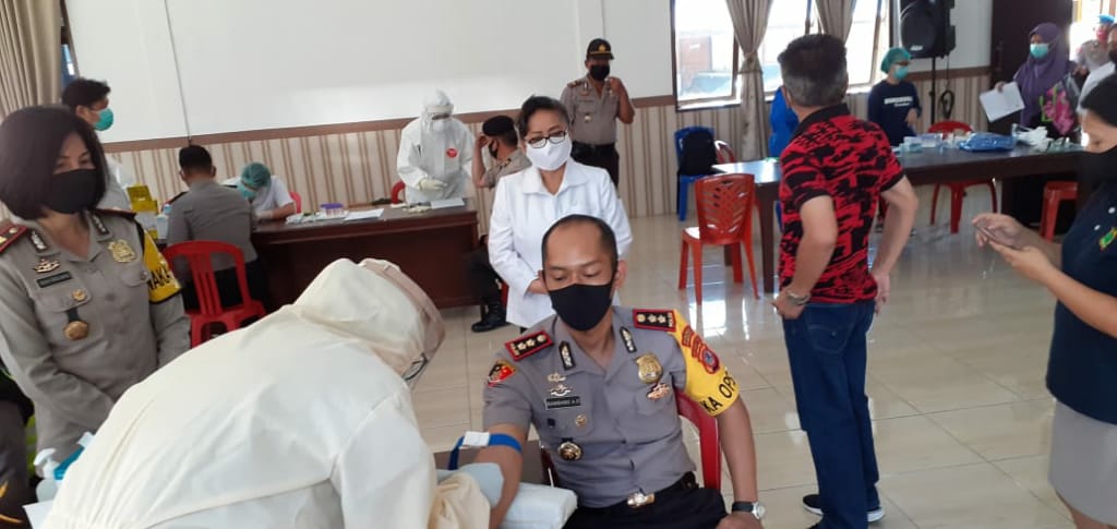 Cegah Covid 19, 382 Personil Polres Tomohon di Rapid Test