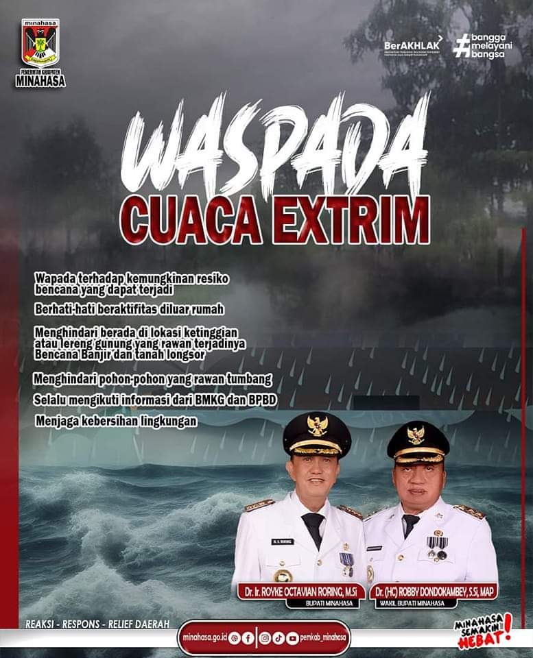 Roring-Dondokambey Minta Masyarakat Waspada Cuaca Ekstrem 