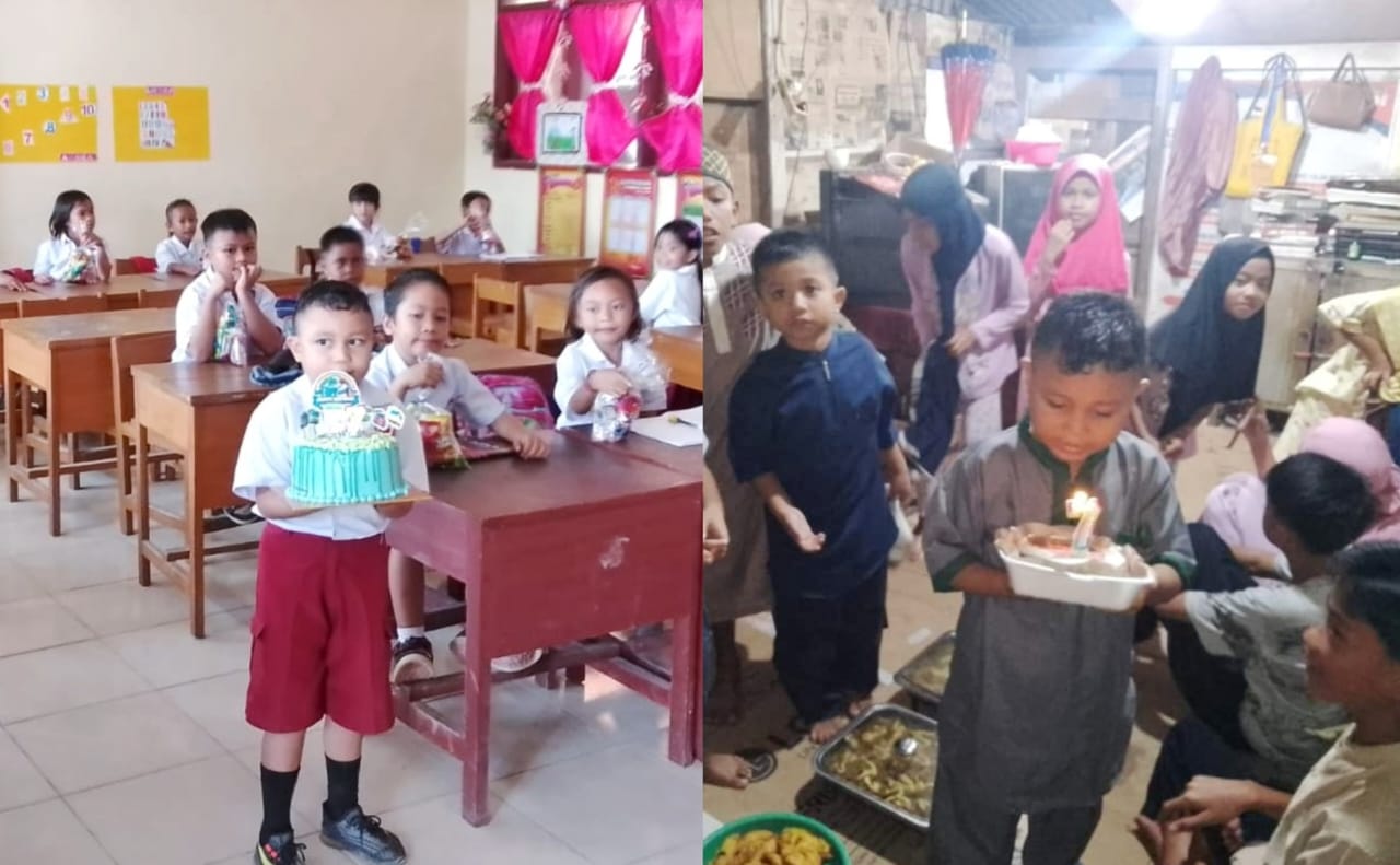 Rayakan HUT ke-7, Rasya Bersyukur Bersama Teman Sekolah dan Pengajian 