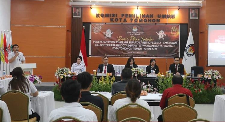 KPU Tomohon Tetapkan Perolehan Kursi Parpol dan Caleg Terpilih 