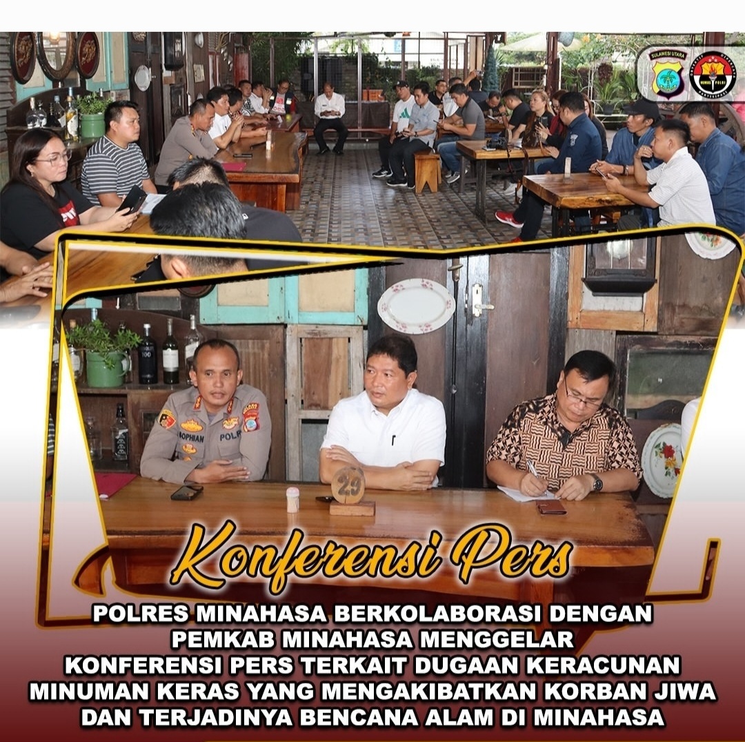 Bupati Jemmy Kumendong dan Kapolres AKBP S.Sophian Gelar Pertemuan Dengan Insan Pers, Bahas Soal Miras dan Bencana Alam