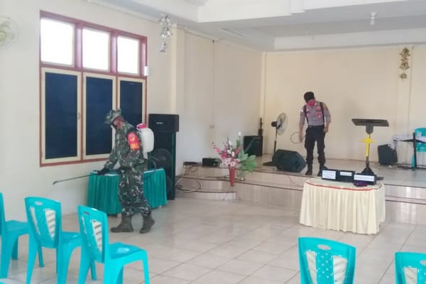 Cegah Covid-19, Tim Gabungan Sterilisasi Wilayah Tabukan Utara