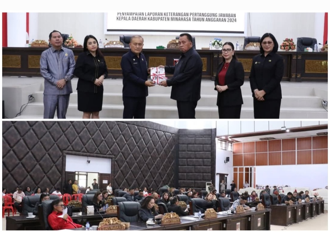 DPRD Minahasa Gelar Rapat Paripurna Dengarkan LKPJ Bupati Robby Dondokambey Tahun 2024