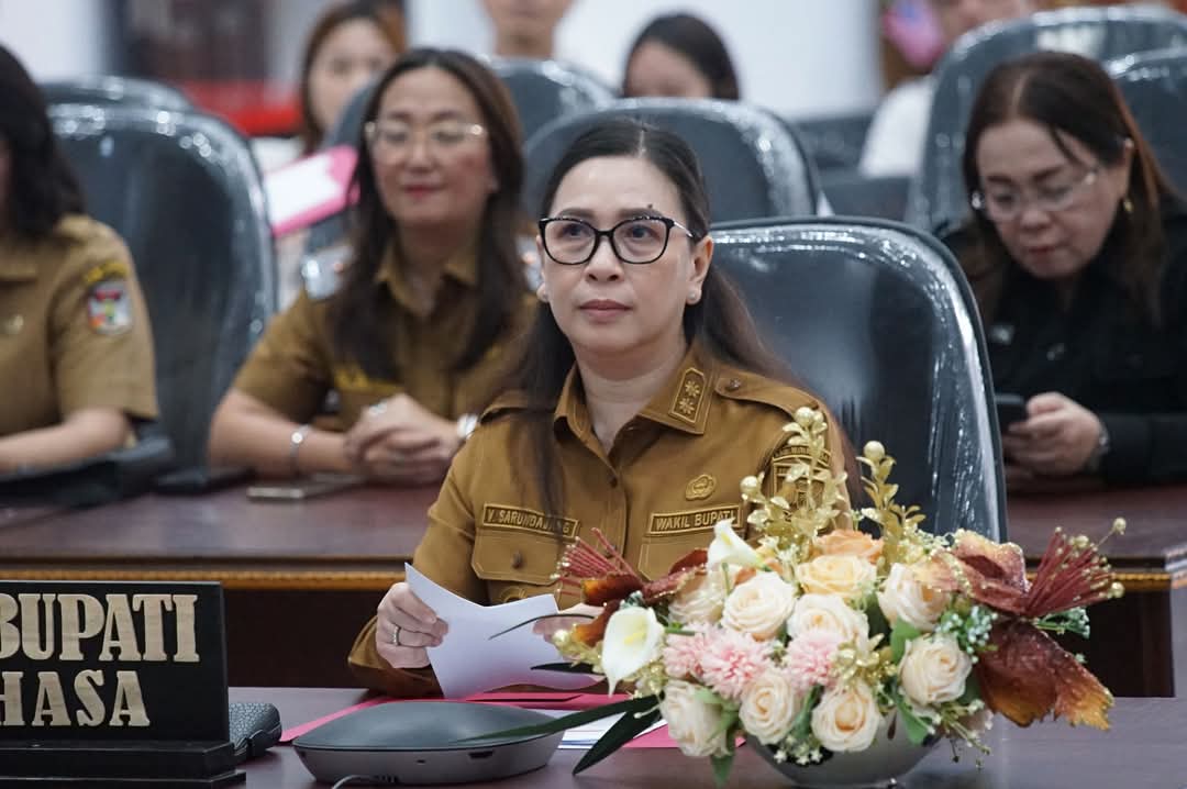 Perdana, Wakil Bupati Vanda Sarundajang Hadiri Rakor Pengendalian Inflasi Secara Virtual