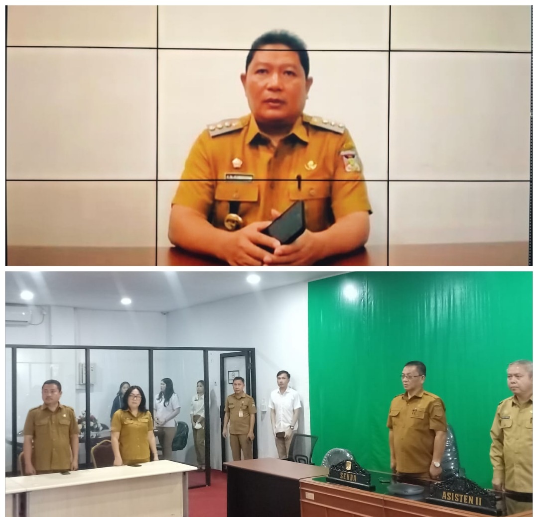 Secara Virtual, Kembali Bupati Jemmy  Kumendong bersama TPID Ikuti Rakor Pengendalian Inflasi Bersama Kemendagri