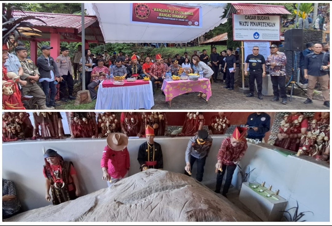 Pj Bupati Noudy Tendean Ikuti Prosesi Upacara Adat di Watu Pinawetengan